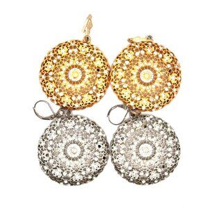 Gold/Silver Discs Earrings